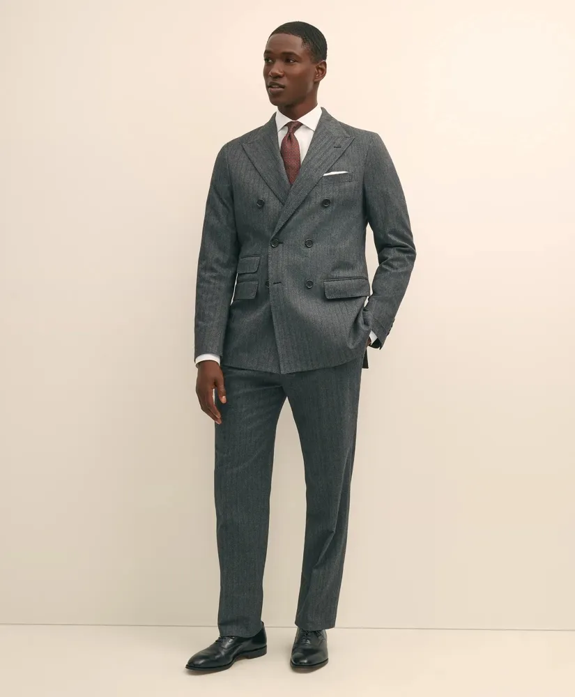 Classic Fit Double-Breasted Cotton Herringbone Suit Jacket sold by Brooks Brothers product image thumbnail 2