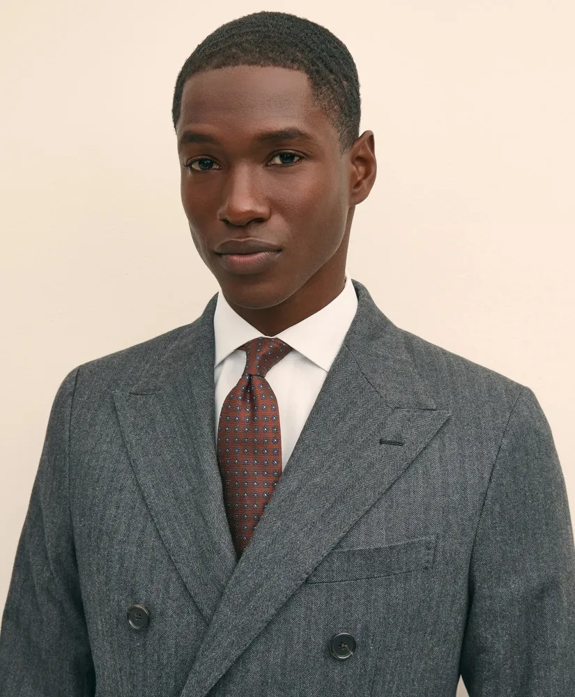 Classic Fit Double-Breasted Cotton Herringbone Suit Jacket sold by Brooks Brothers product image thumbnail 3