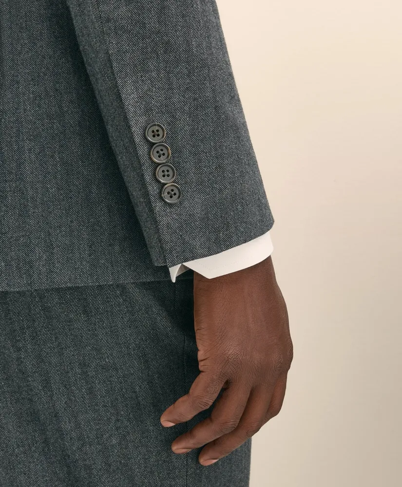 Classic Fit Double-Breasted Cotton Herringbone Suit Jacket sold by Brooks Brothers product image thumbnail 4