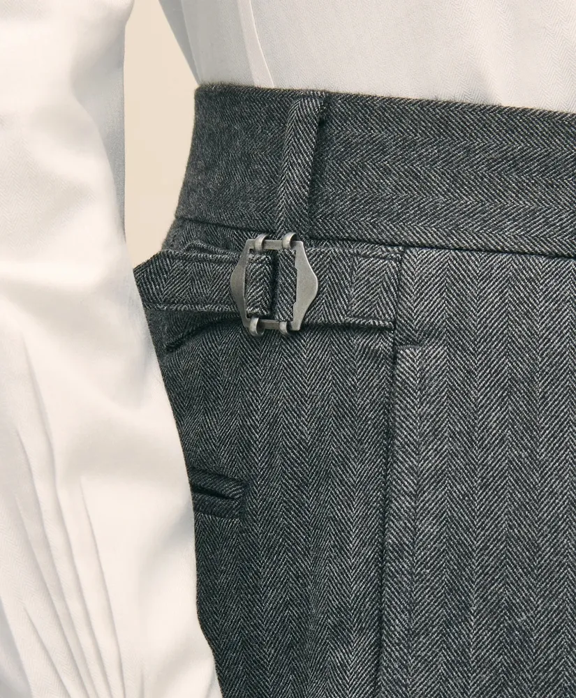 Classic Fit Cotton Herringbone Suit Pants sold by Brooks Brothers product image thumbnail 4