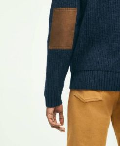 Lambswool Ribbed Half-Zip Military Sweater sold by Brooks Brothers
