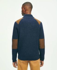 Lambswool Ribbed Half-Zip Military Sweater sold by Brooks Brothers