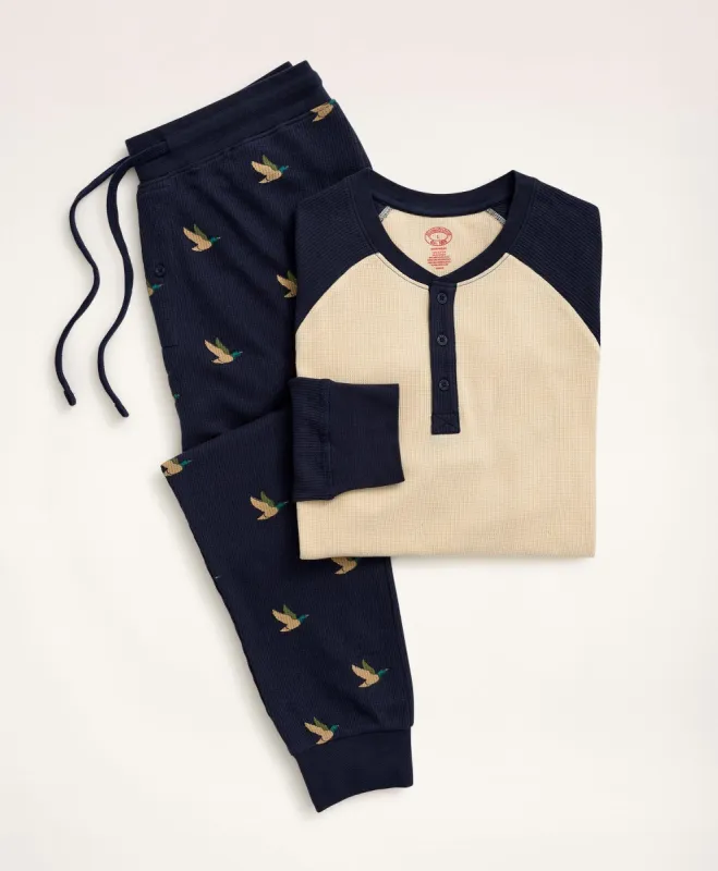 Cotton Blend Waffle Henley Sleep Set sold by Brooks Brothers
