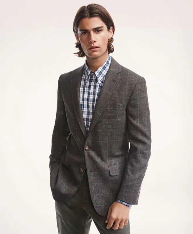 Regent Regular-Fit Windowpane Hopsack Sport Coat sold by Brooks Brothers