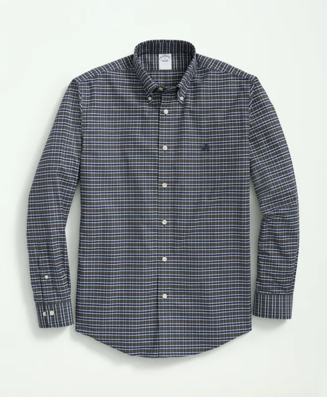 Slim-Fit Stretch Oxford Broadcloth Non-Iron Windowpane Sport Shirt sold by Brooks Brothers