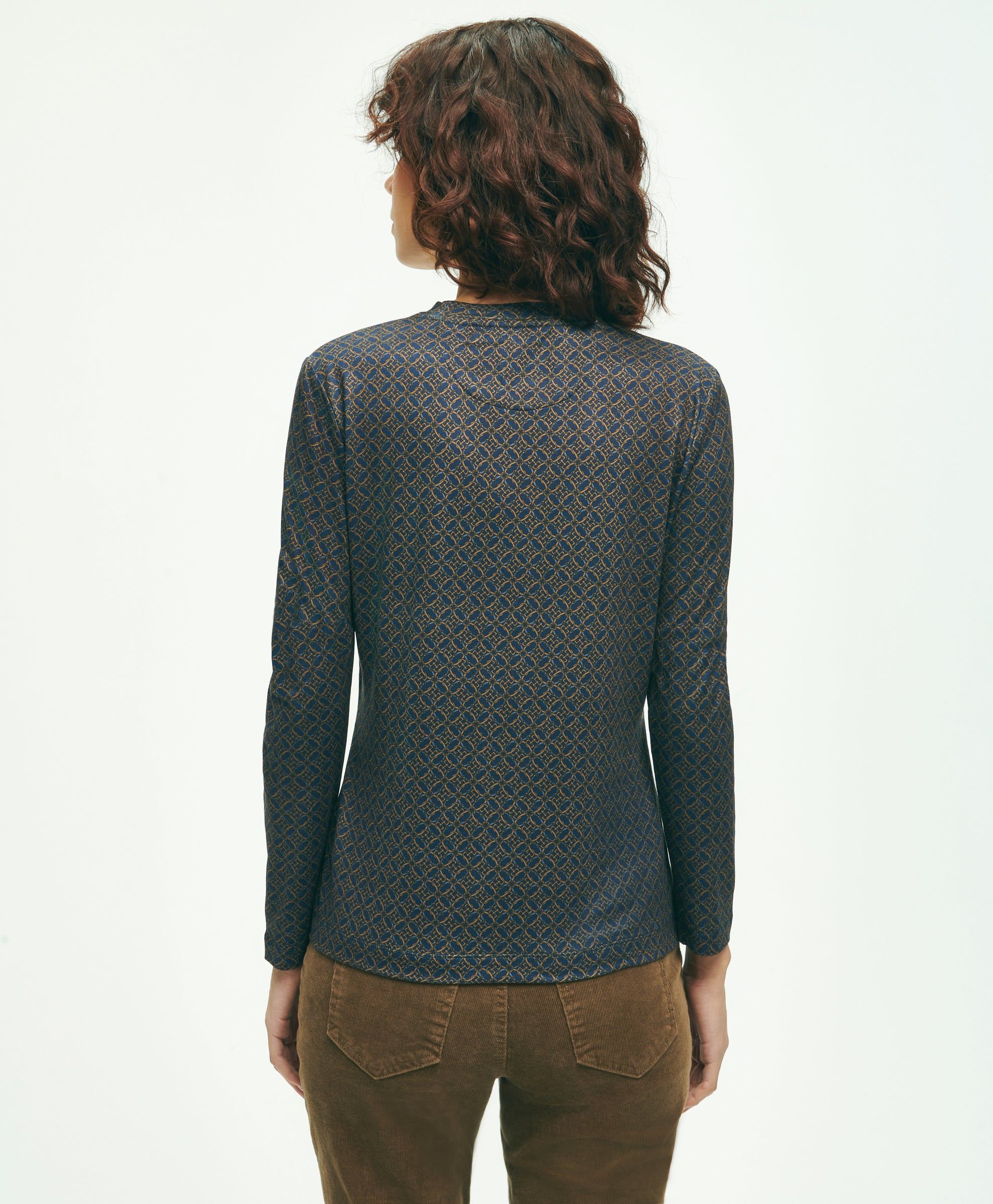 Jersey Equestrian Print Long-Sleeve T-Shirt sold by Brooks Brothers product image thumbnail 2