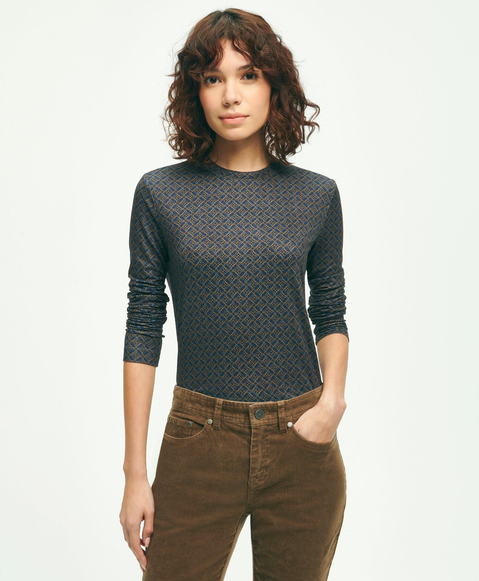 Jersey Equestrian Print Long-Sleeve T-Shirt sold by Brooks Brothers