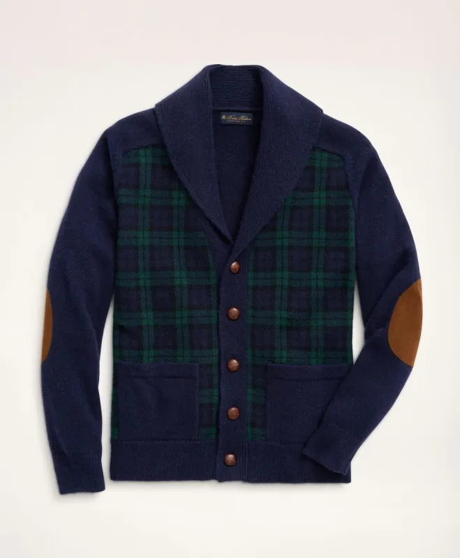 Wool Alpaca Shawl Collar Tartan Cardigan sold by Brooks Brothers