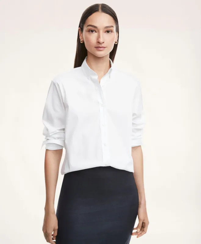 Relaxed Fit Stretch Cotton Poplin Shirt sold by Brooks Brothers