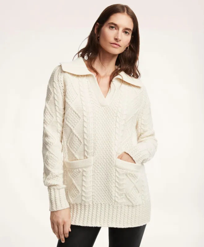 Merino Wool Aran Knit Sweater sold by Brooks Brothers