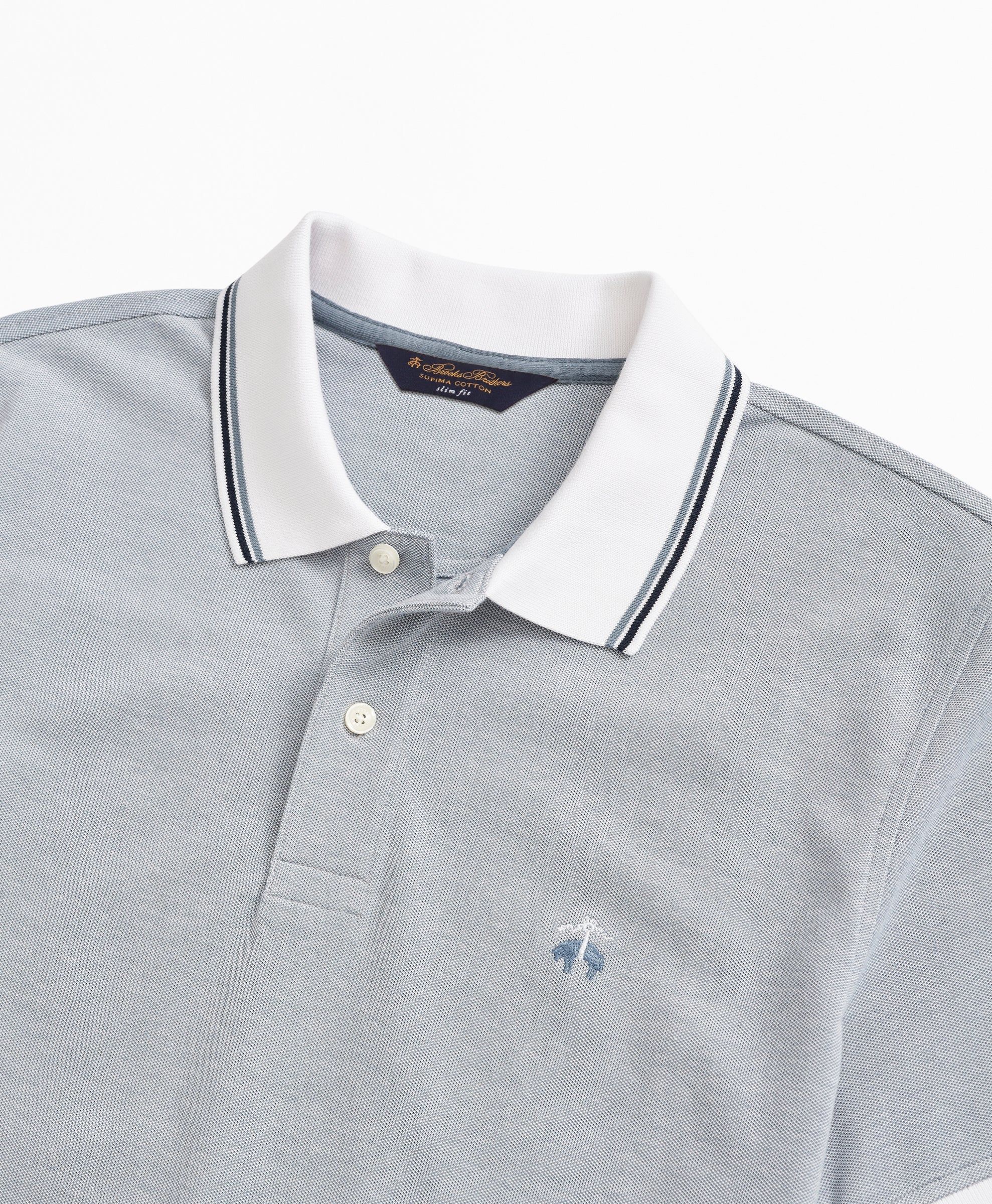 Slim-Fit Stretch Striped-Trim Polo Shirt sold by Brooks Brothers product image thumbnail 4