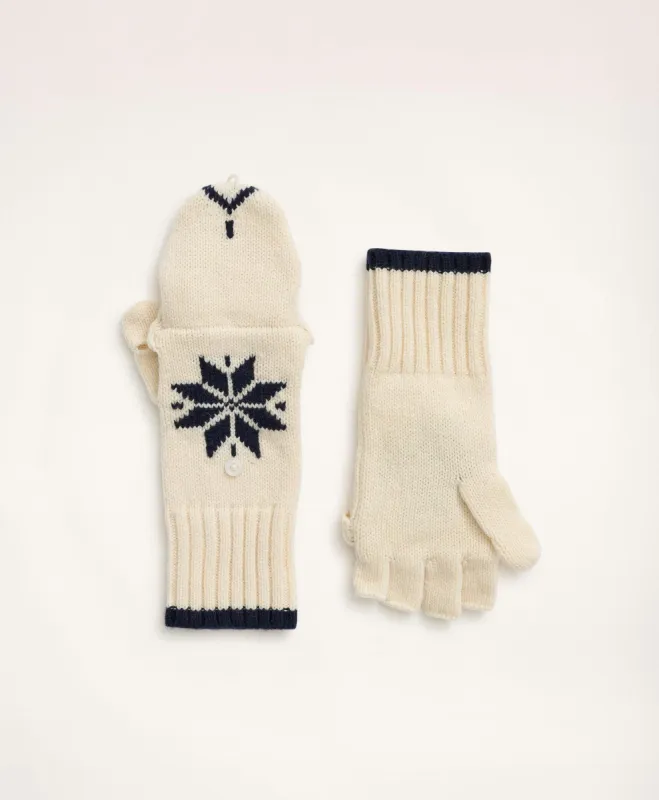 Wool Cashmere Knit Snowflake Gloves sold by Brooks Brothers