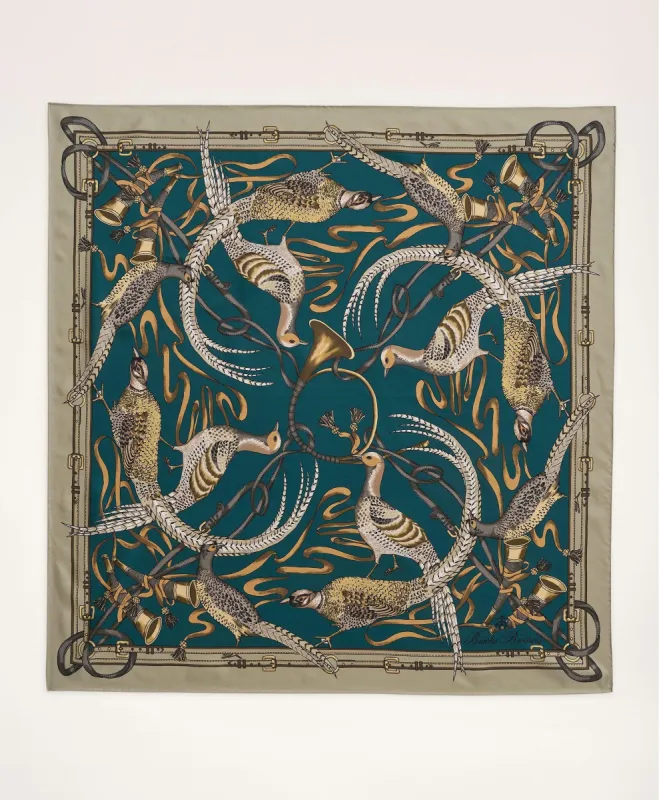 Bird Print Square Silk Scarf sold by Brooks Brothers