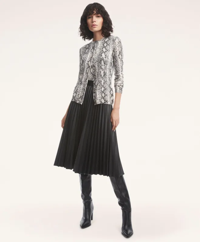 Merino Wool Snake Print Cardigan made by Brooks Brothers