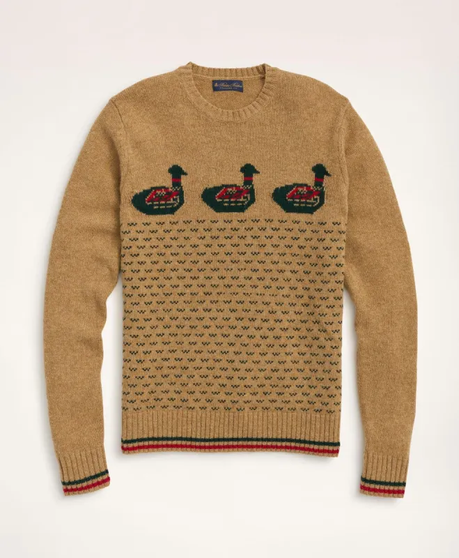 Brushed Wool Fair Isle Duck Motif Crewneck Sweater sold by Brooks Brothers