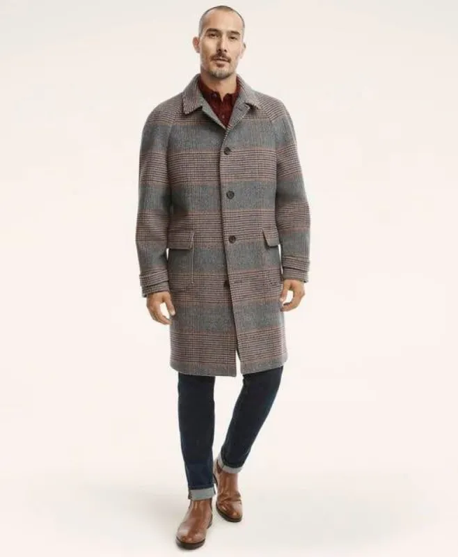 Wool Blend Balmacaan Coat made by Brooks Brothers