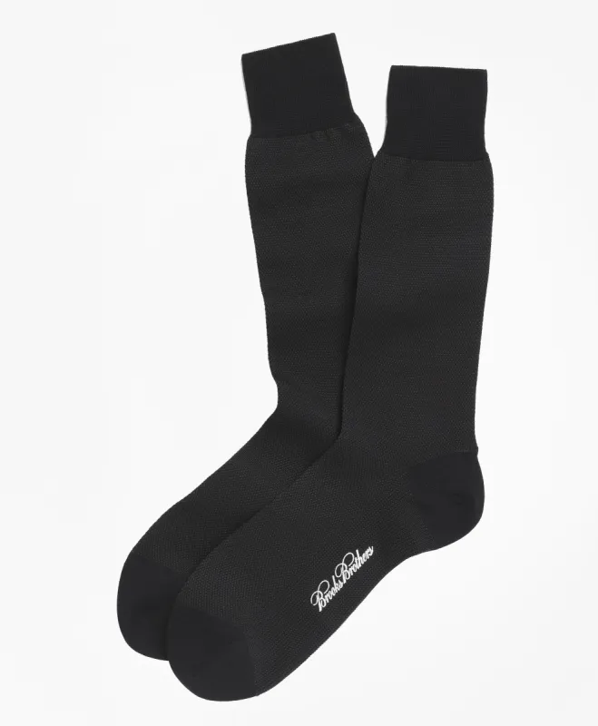 Cotton Bird's Eye Crew Socks sold by Brooks Brothers