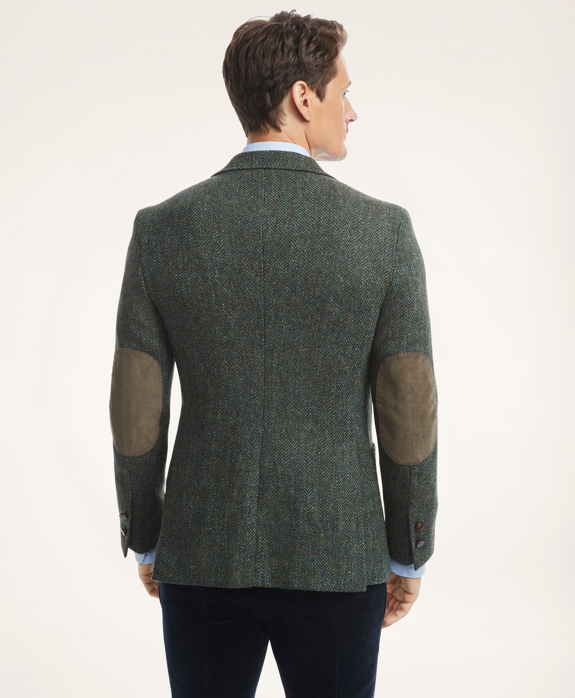 Classic-Fit Brushed Wool Herringbone Tweed Sport Coat sold by Brooks Brothers product image thumbnail 3