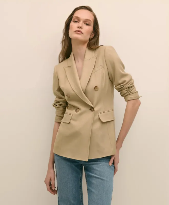 Wool-Blend Peak Lapel Double-Breasted Jacket made by Brooks Brothers