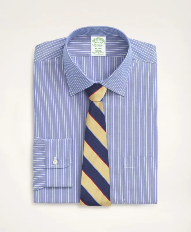Stretch Regent Regular-Fit Dress Shirts, Non-Iron Broadcloth Ainsley Collar Stripe sold by Brooks Brothers