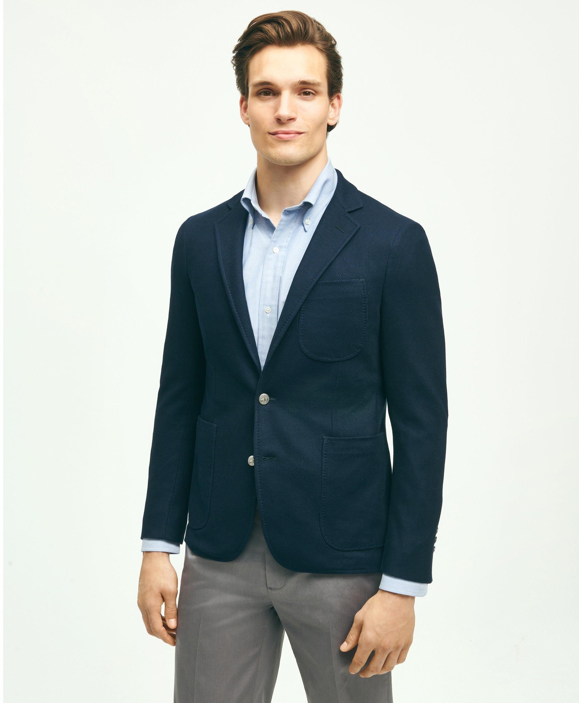Classic Fit Cotton Pique Knit 1818 Blazer sold by Brooks Brothers