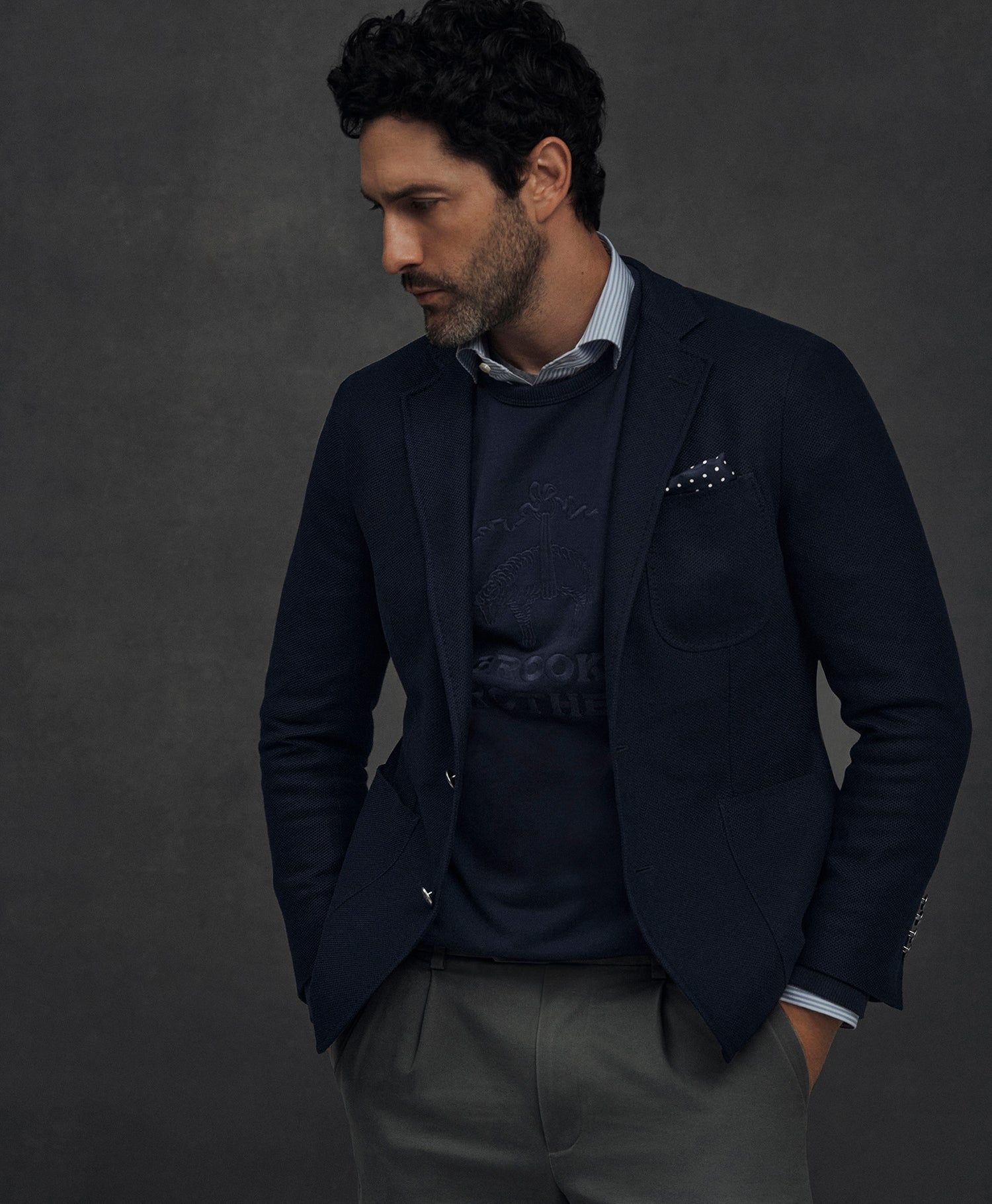 Classic Fit Cotton Pique Knit 1818 Blazer sold by Brooks Brothers product image thumbnail 2