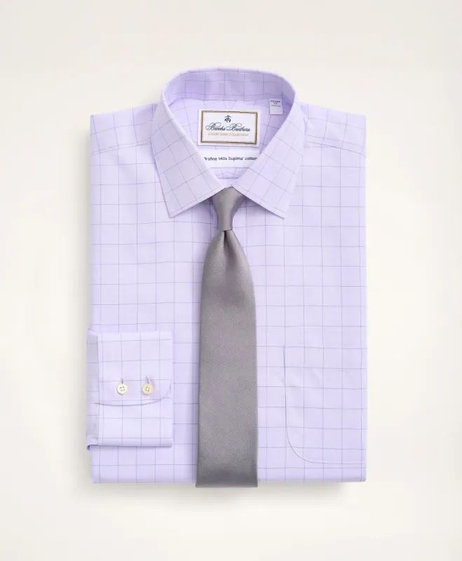 Regent Regular-Fit Dress Shirt, Non-Iron Ultrafine Twill Grid Check sold by Brooks Brothers