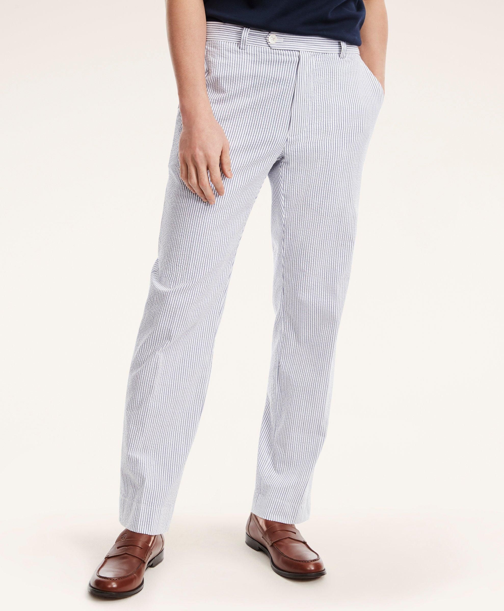 Clark Straight-Fit Cotton Seersucker Pants sold by Brooks Brothers product image thumbnail 2
