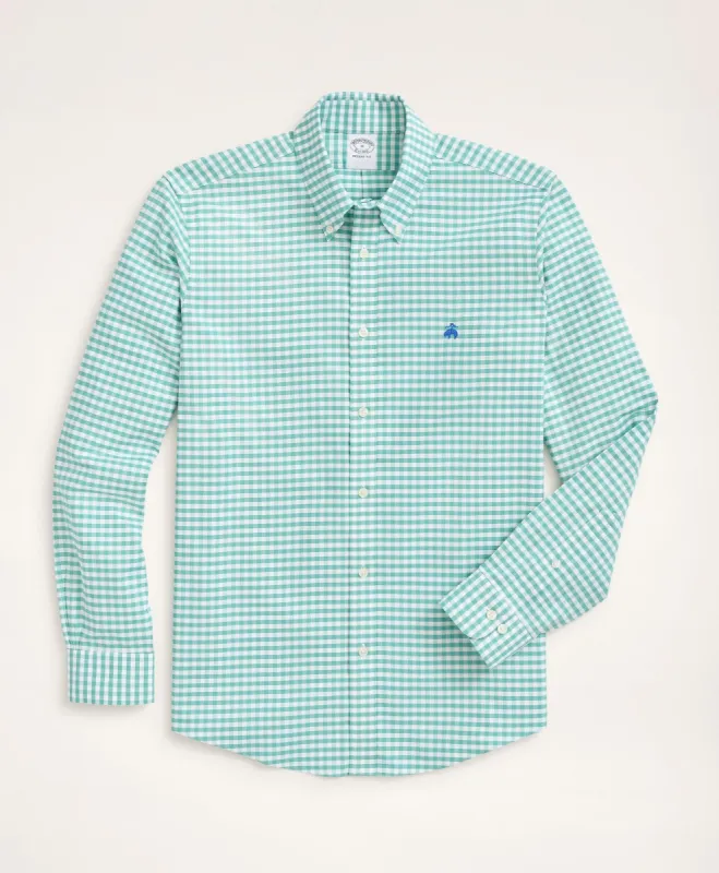 Stretch Regent Regular-Fit Sport Shirt, Non-Iron Gingham Oxford sold by Brooks Brothers