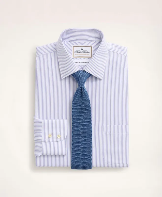 Regent Regular Fit Dress Shirt, Non-Iron Ultrafine Twill Ainsley Collar Stripe sold by Brooks Brothers