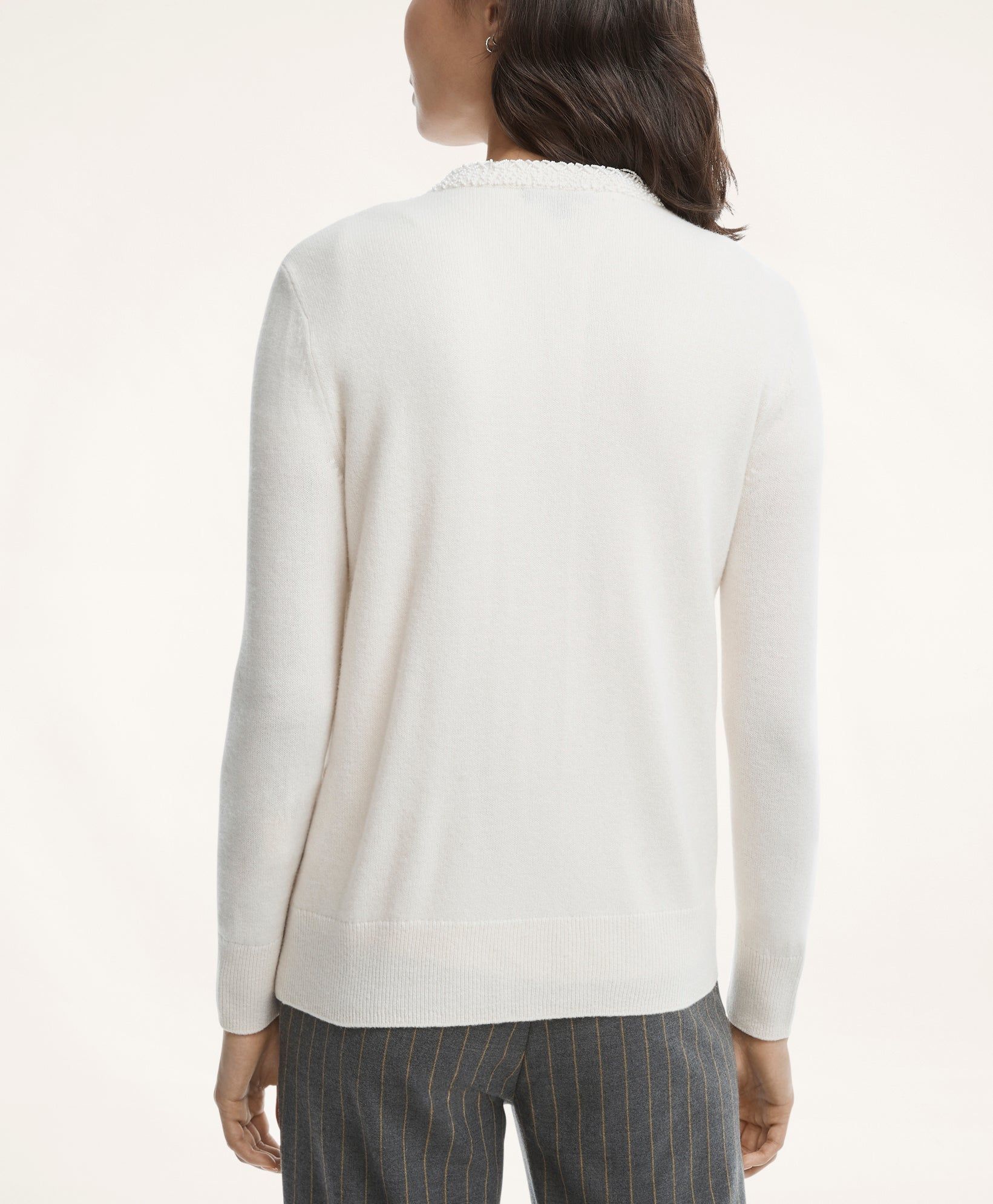 Merino Wool Cashmere Beaded Cardigan sold by Brooks Brothers product image thumbnail 3