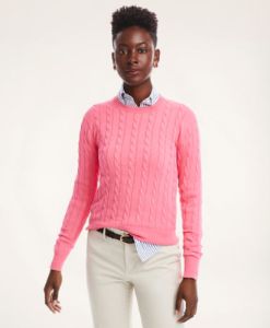 Supima Cotton Cable Sweater sold by Brooks Brothers