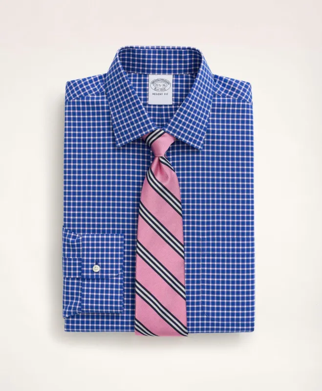 Stretch Regent Regular-Fit Dress Shirt, Non-Iron Poplin Ainsley Collar Check sold by Brooks Brothers