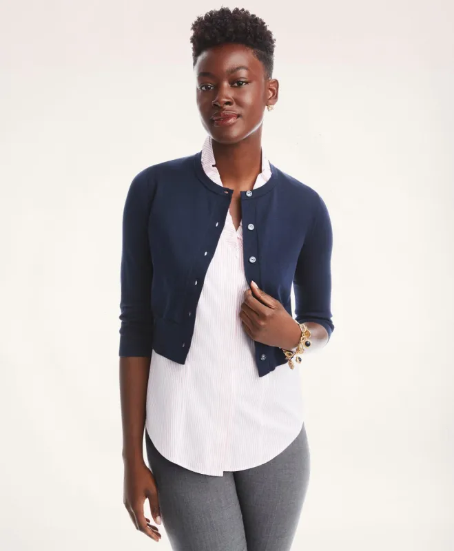 Supima® Cotton Cropped Cardigan made by Brooks Brothers