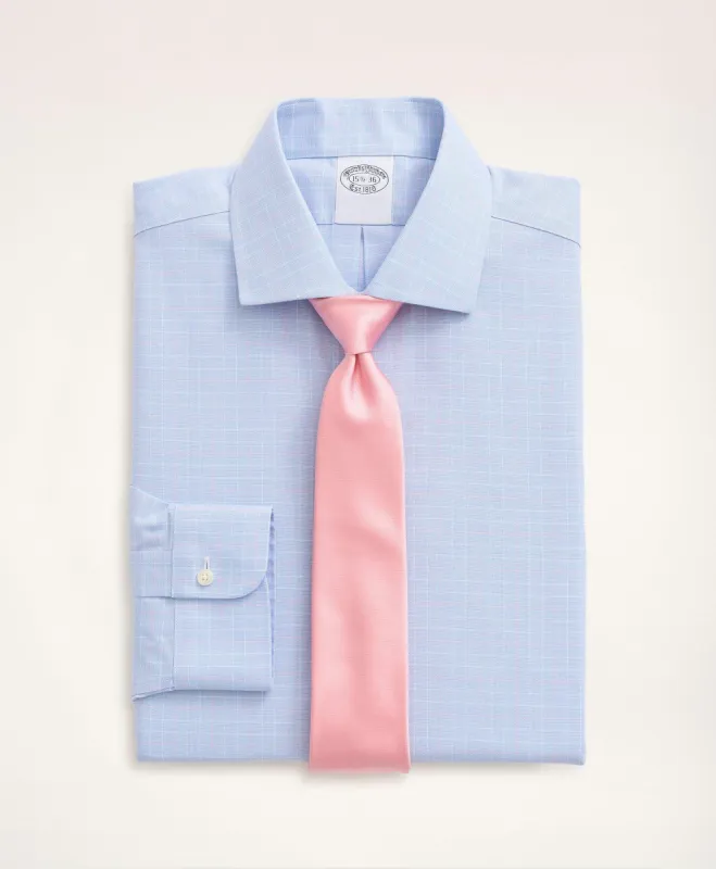 Stretch Milano Slim-Fit Dress Shirt, Non-Iron Royal Oxford English Collar Graph Check sold by Brooks Brothers