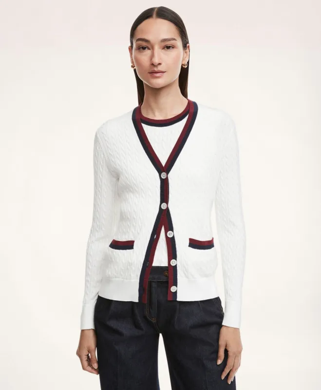 Supima Cotton Tennis Cardigan made by Brooks Brothers