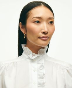 Cotton Ruffle Placket Shirt sold by Brooks Brothers