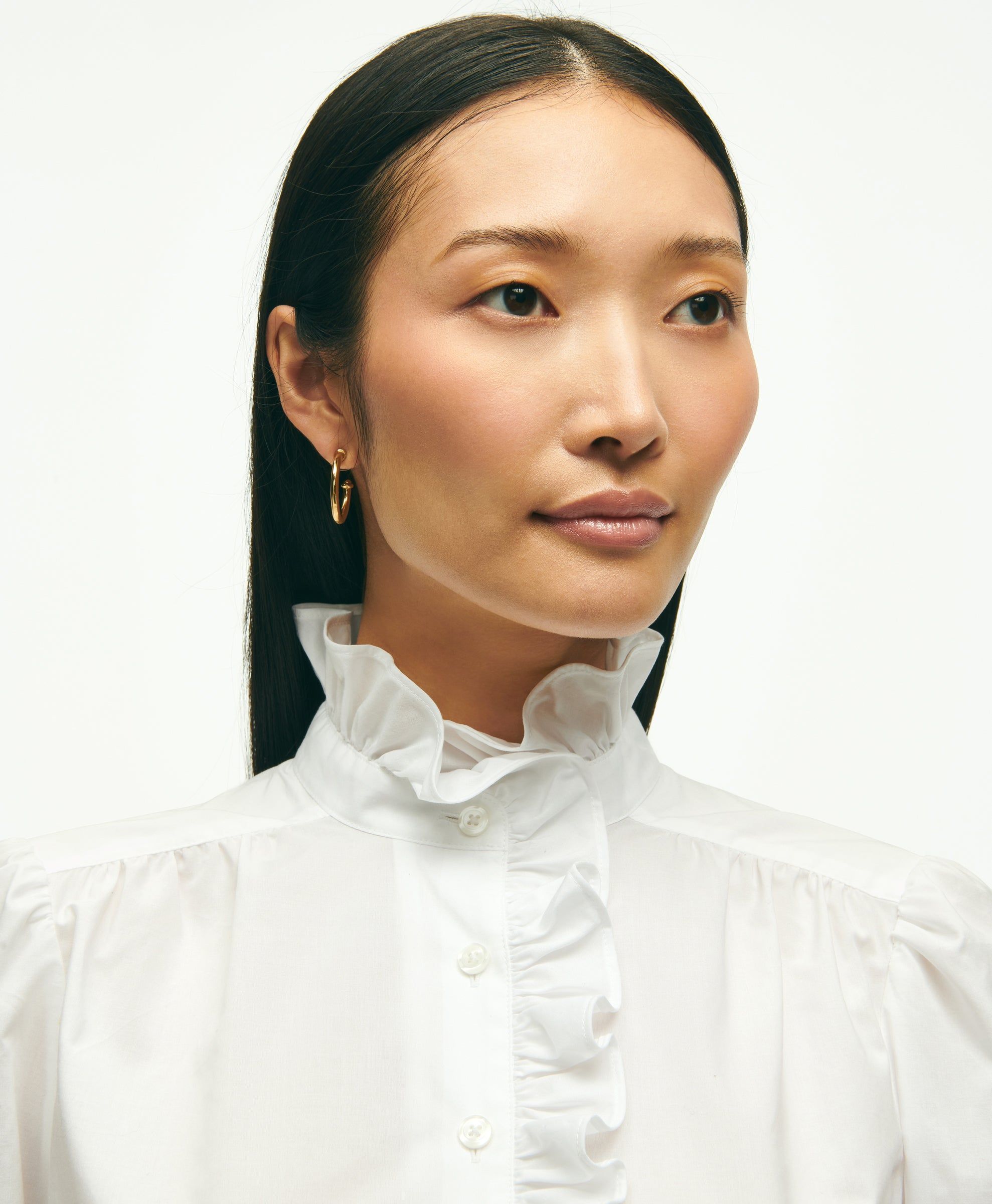 Cotton Ruffle Placket Shirt sold by Brooks Brothers product image thumbnail 2