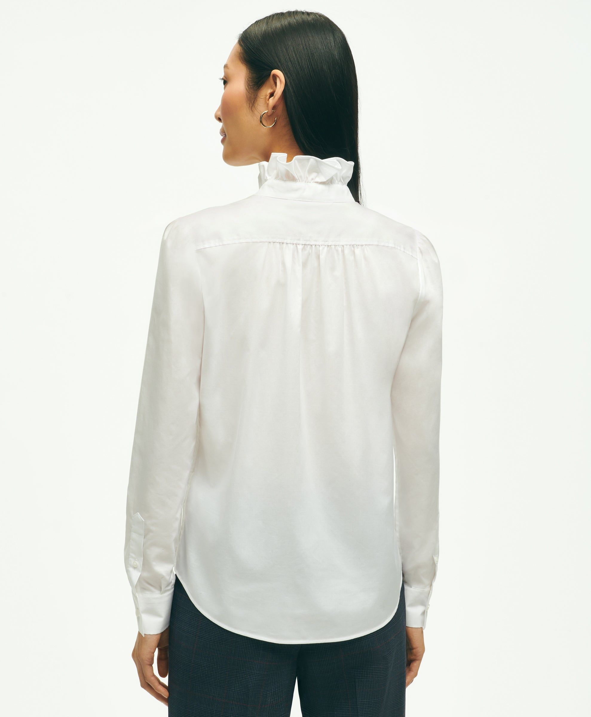 Cotton Ruffle Placket Shirt sold by Brooks Brothers product image thumbnail 3