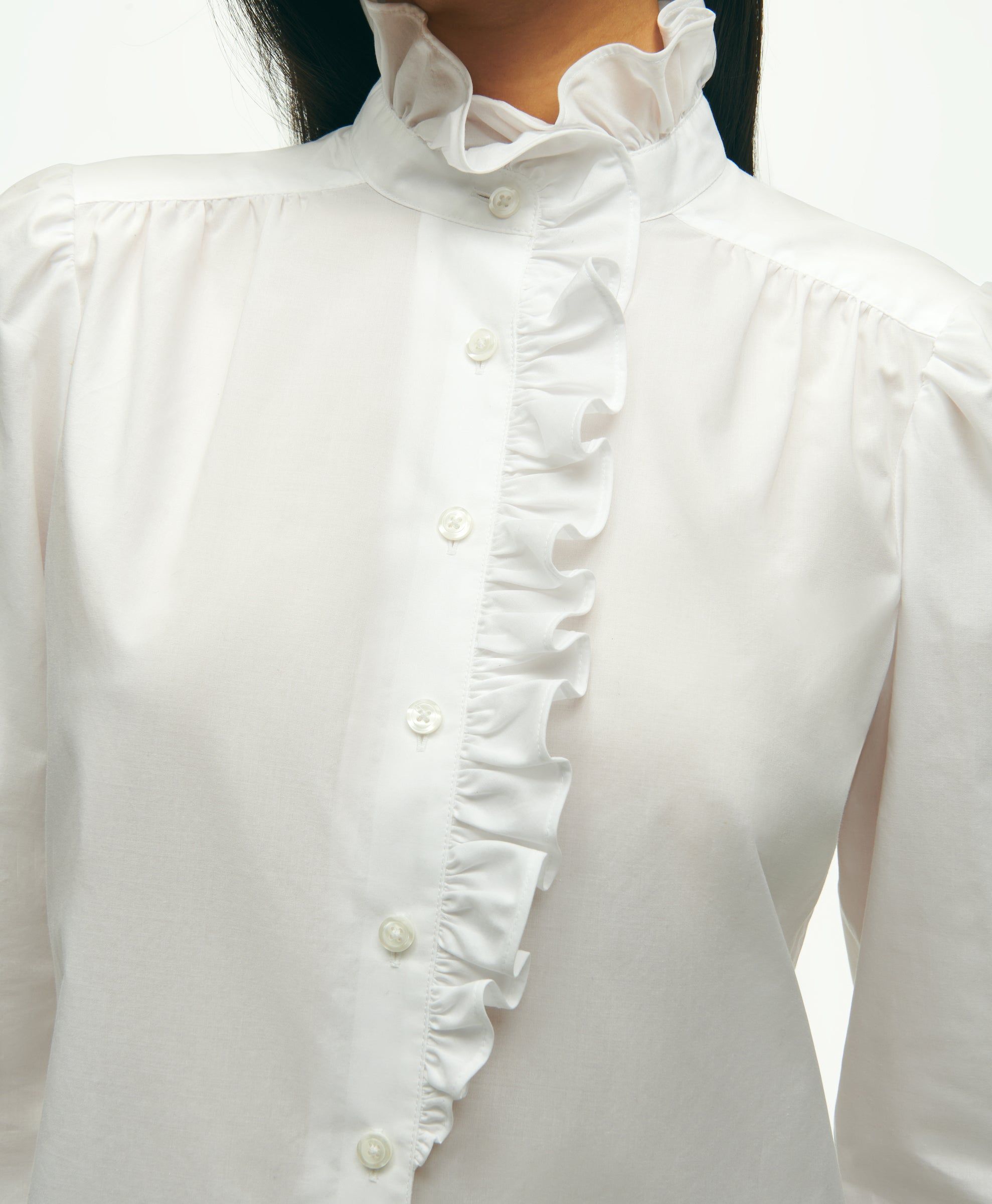 Cotton Ruffle Placket Shirt sold by Brooks Brothers product image thumbnail 5