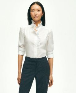 Cotton Ruffle Placket Shirt sold by Brooks Brothers
