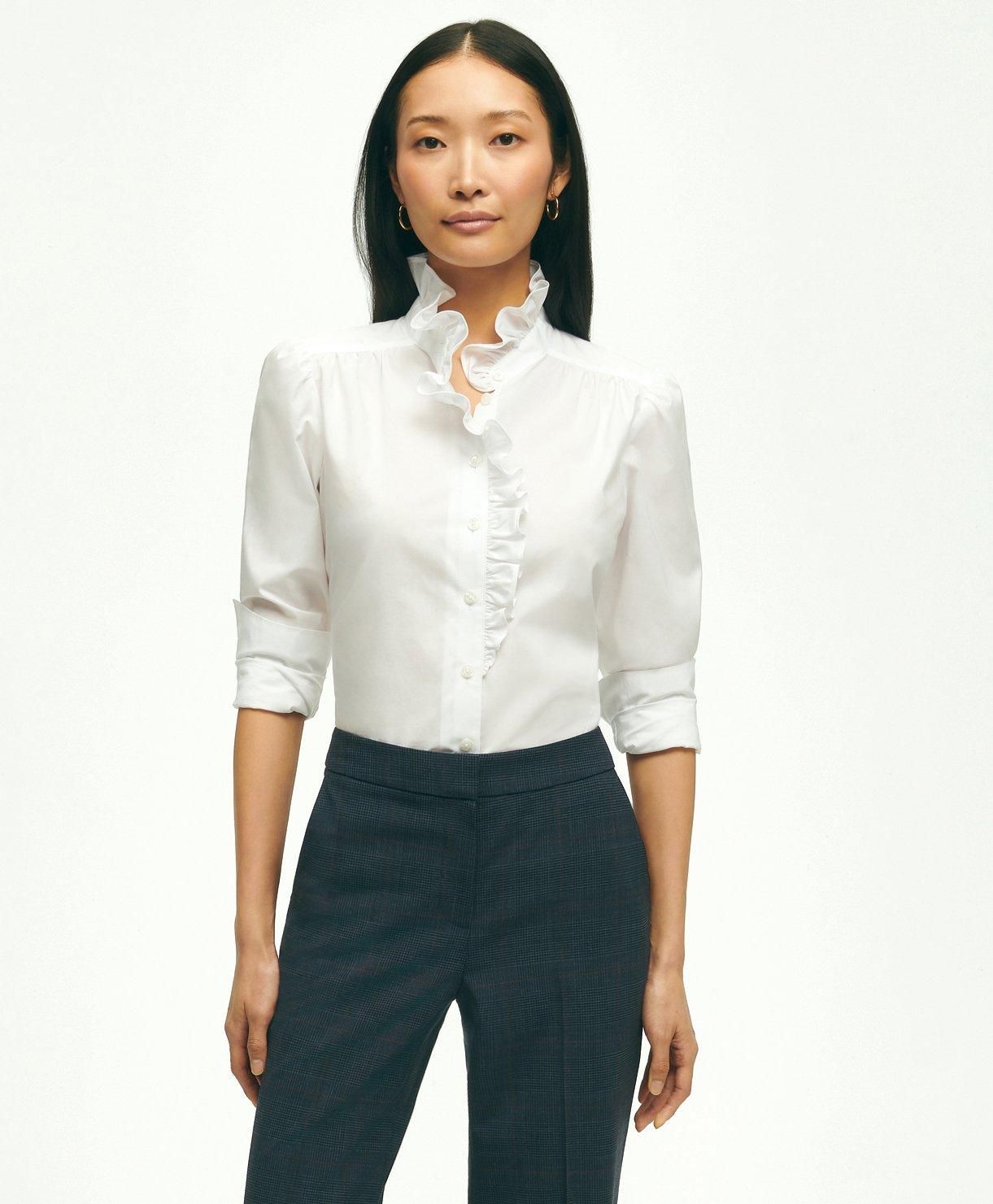 Cotton Ruffle Placket Shirt sold by Brooks Brothers
