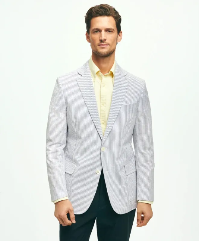 Classic Fit Archive-Inspired Seersucker Sport Coat in Cotton sold by Brooks Brothers