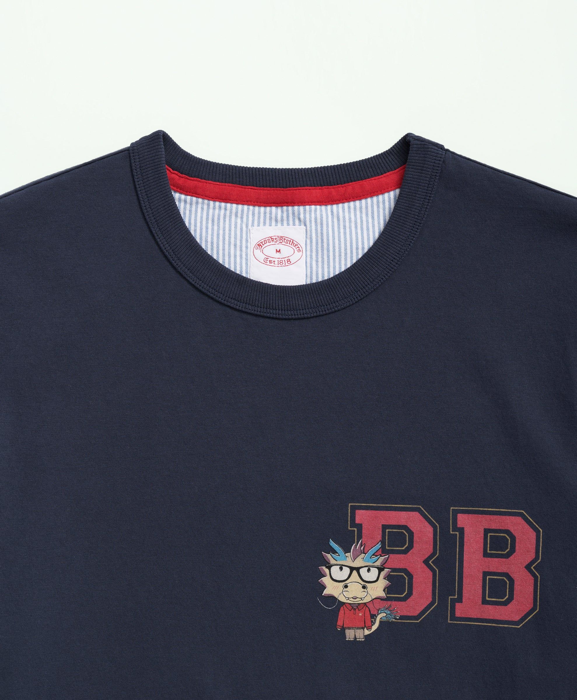 Cotton Lunar New Year Dragon Long Sleeve T-Shirt sold by Brooks Brothers product image thumbnail 3