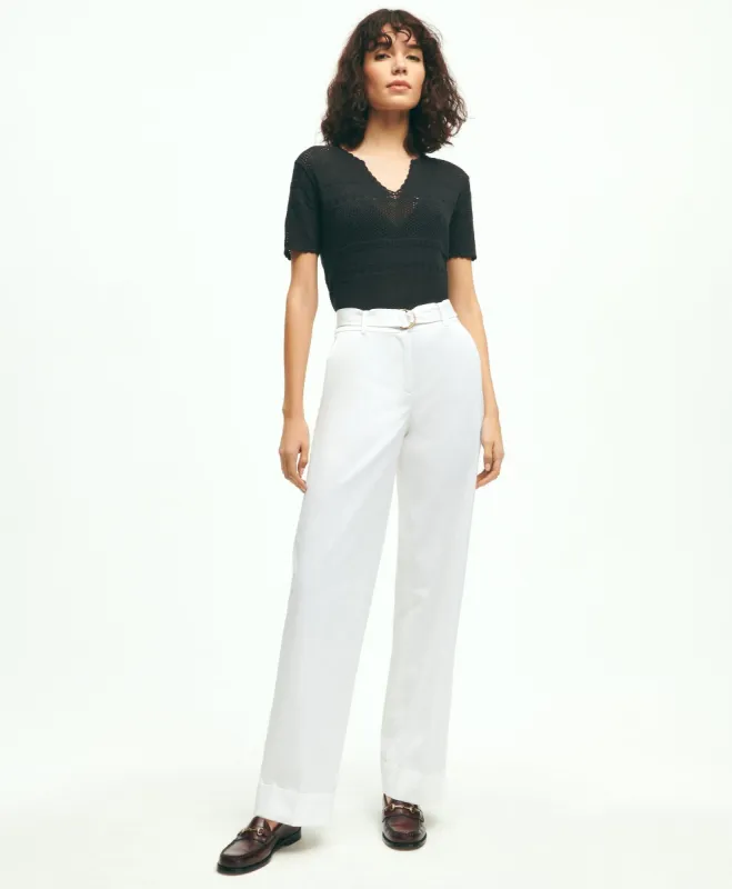 Stretch Cotton Twill Belted Pants sold by Brooks Brothers