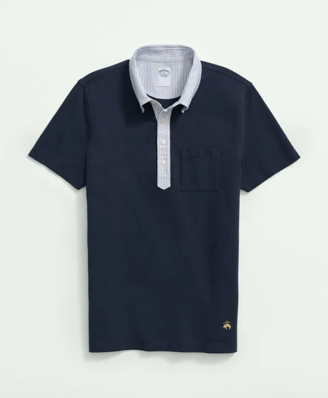 The Vintage Oxford-Collar Polo Shirt In Supima Cotton Blend sold by Brooks Brothers