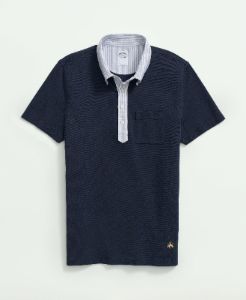The Vintage Oxford-Collar Polo Shirt In Supima Cotton Blend sold by Brooks Brothers