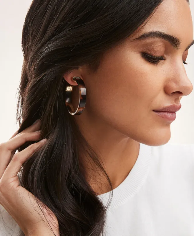 Tortoise Hoop Earrings sold by Brooks Brothers