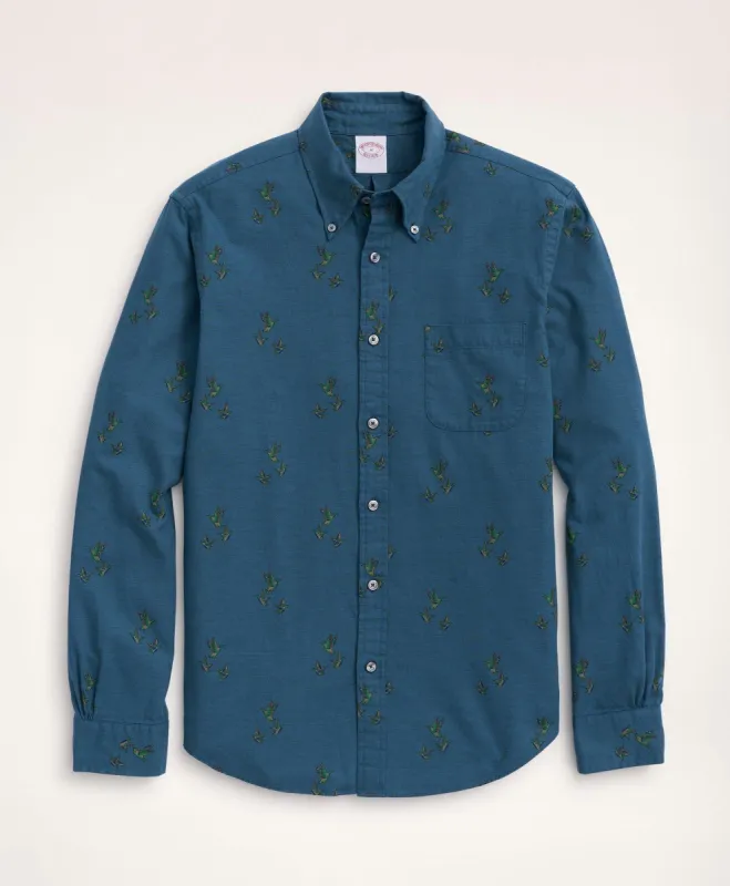 Regent Regular-Fit Archival Brushed Twill Duck Print Shirt sold by Brooks Brothers