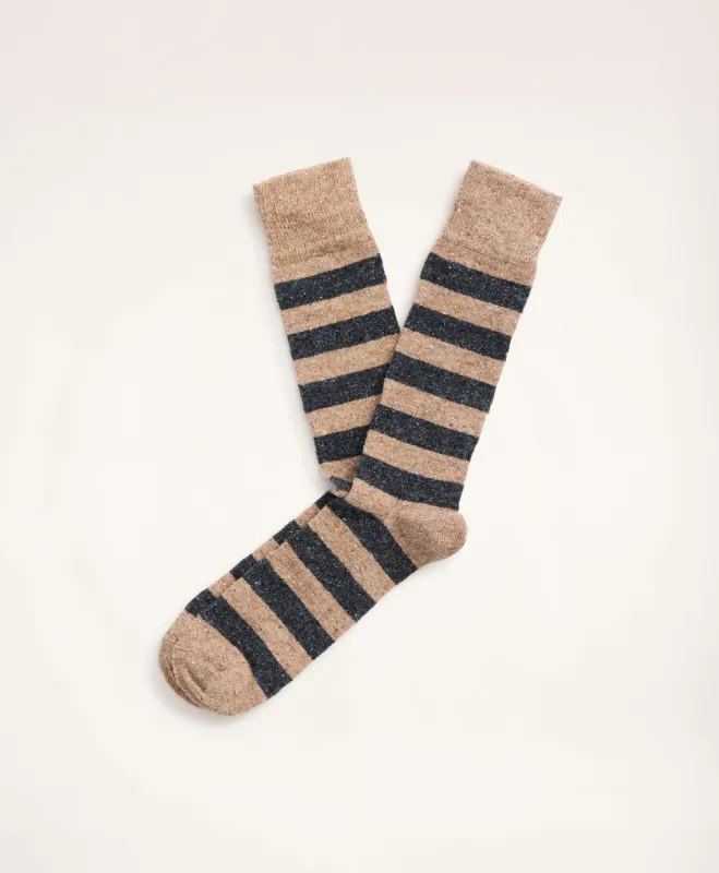 Rugby Stripe Crew Socks sold by Brooks Brothers